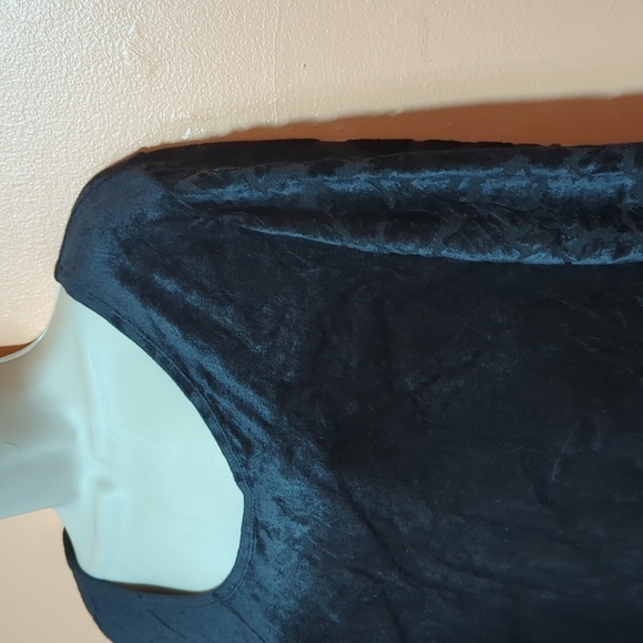 Vtg Carole Little long sleeves velvet midi dress embossed mesh bottom sz 14 - Picture 11 of 11